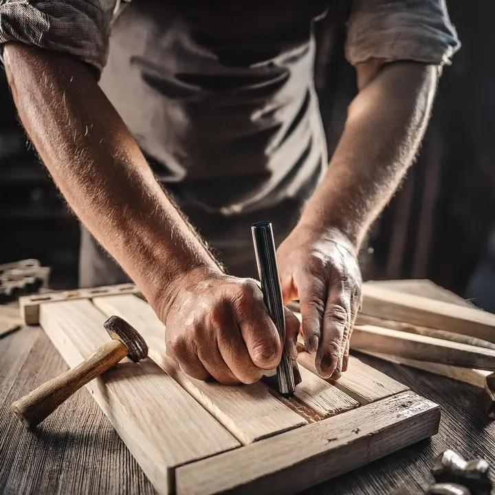 Craftsman working on a handmade project