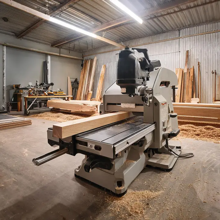 Planer machine in action in the workshop