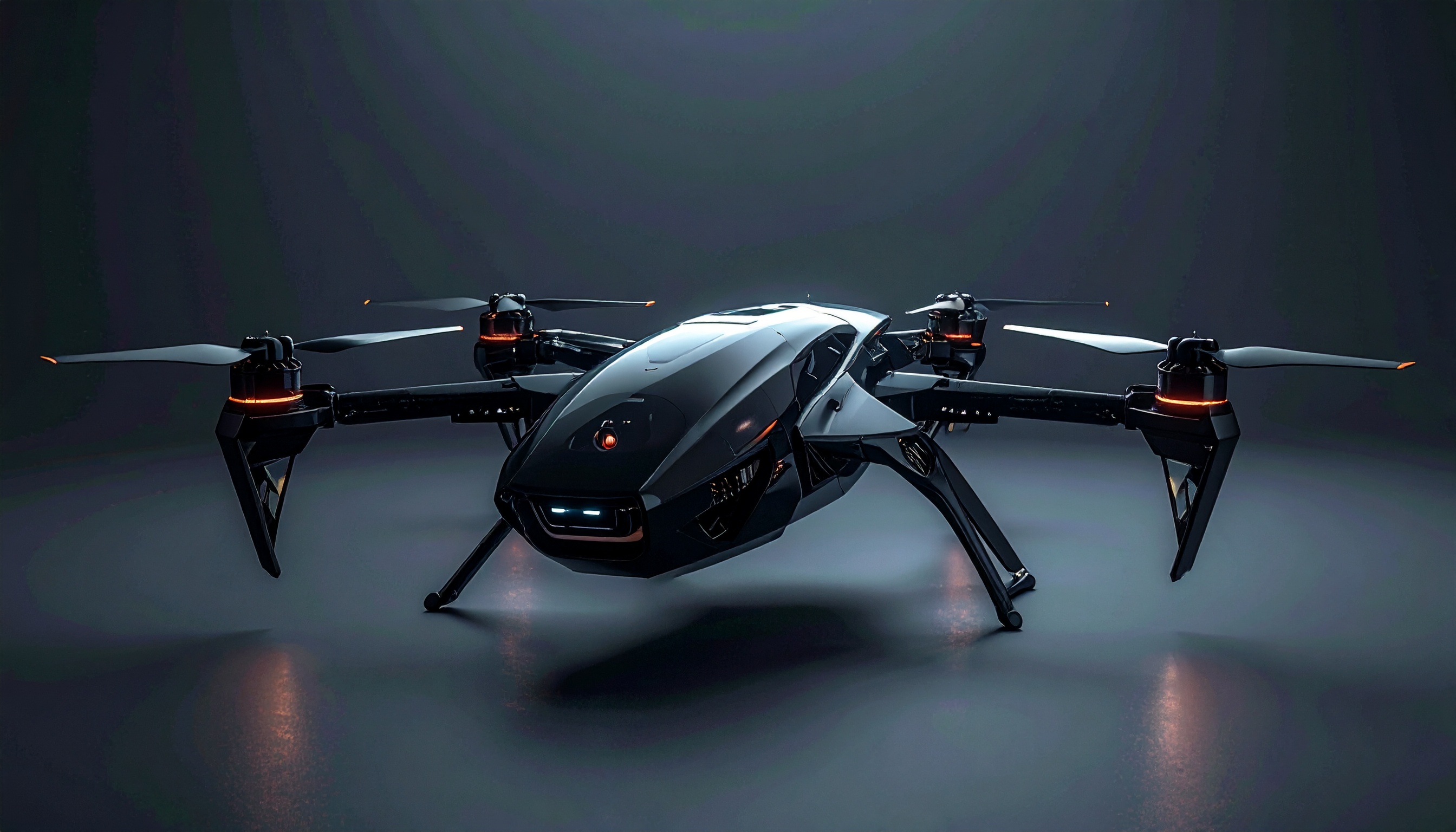 Reveral drone in flight over landscape